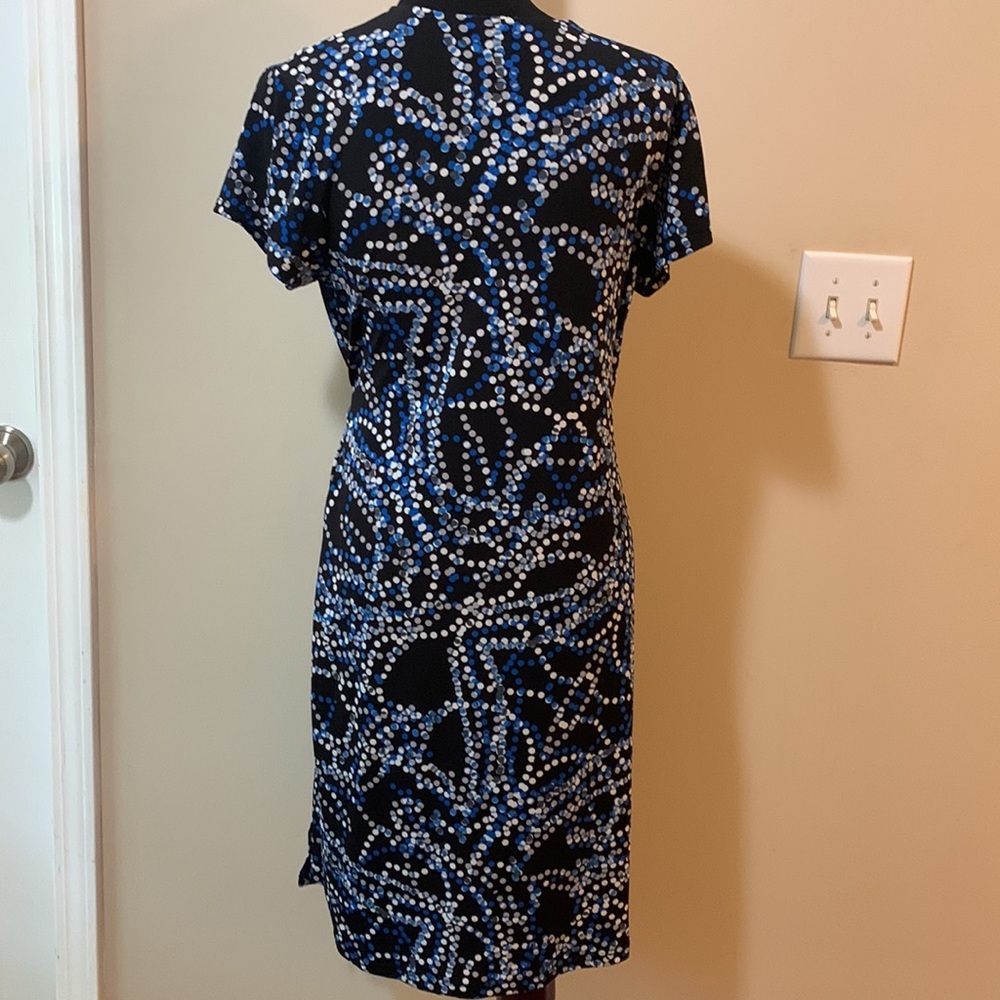 EUC Blue Polka Dot Wrap Dress - Picture 6 of 11